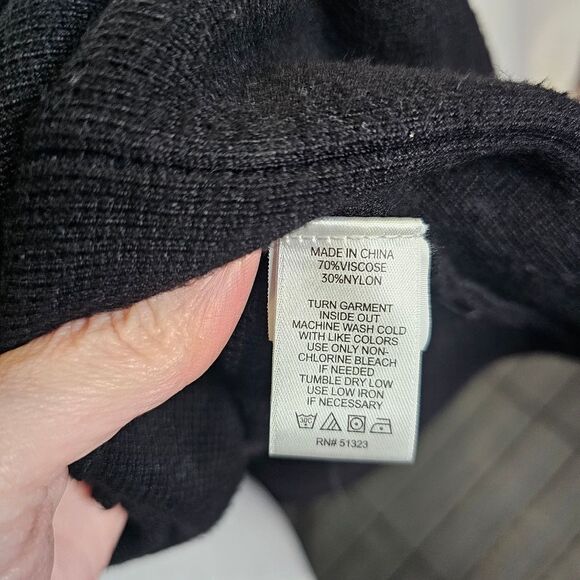 CeCe Black Knit Oversized Cardigan Blazer Size Medium - Picture 7 of 9